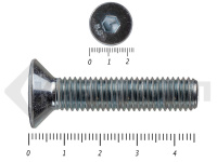 Винт потайной с внутр. шестигр., полная резьба, цинк DIN 7991 12х45 пр.8.8 Фасовка МОСКРЕП (50шт) 