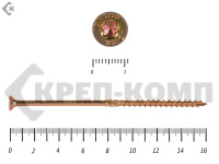 Саморезы Конструкционные, потай Torx, желтый цинк   6.0х160 мм (100 шт) 