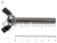 Винт-барашек, американский тип НЕРЖАВЕЙКА DIN 316 А2 10х60 (5 шт)