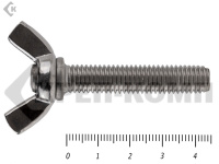 Винт-барашек, американский тип НЕРЖАВЕЙКА DIN 316 А2 10х45 (25 шт)