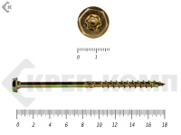 Саморезы по дереву желтые, шестигранные Torx 10х180 мм (50 шт)