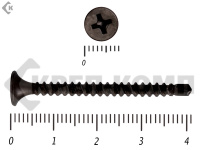 Саморез потай сверло, черный 3,5х41 (50шт)