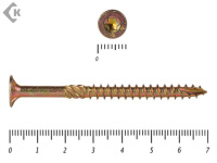 Саморезы Конструкционные, потай Torx, желтый цинк   4.0х 70 мм ПРОФИ HIMTEX (20 шт)