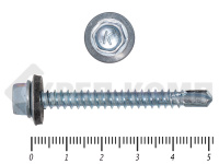 Саморез кровельный цинк, с шайбой EPDM, 5,5х 51 К КРЕП-КОМП (10шт)