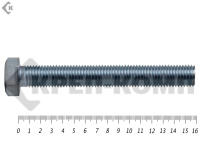 Болт полная резьба, цинк DIN933 20х160 пр.5,8 (60шт)