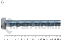 Болт полная резьба, цинк DIN933 20х200 пр.5,8 (50шт)