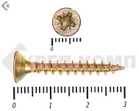 Саморез желтый цинк POZY 4,5х30 (9000шт)