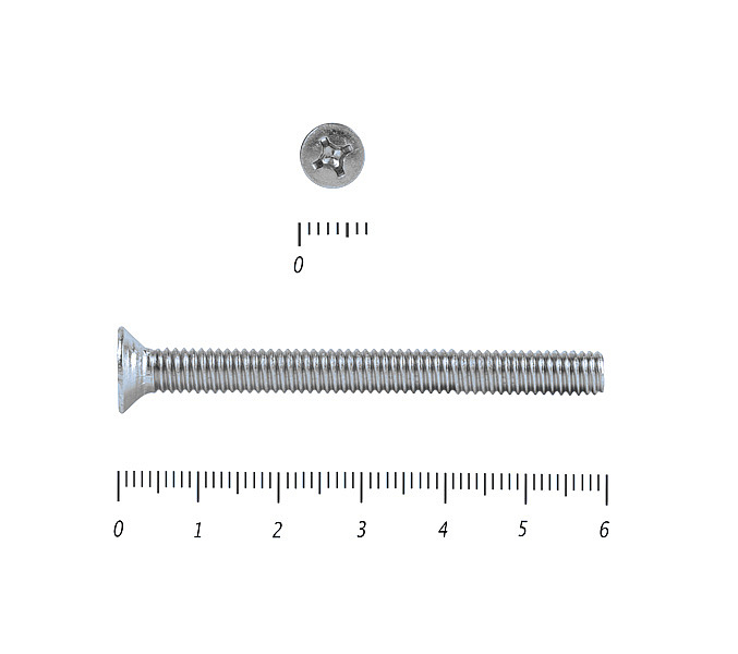 Винт потайной,цинк DIN965 3х 6 Фасовка (3000шт)