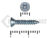 Саморез в потай, цинк DIN7982 2,9х16 (20000шт)